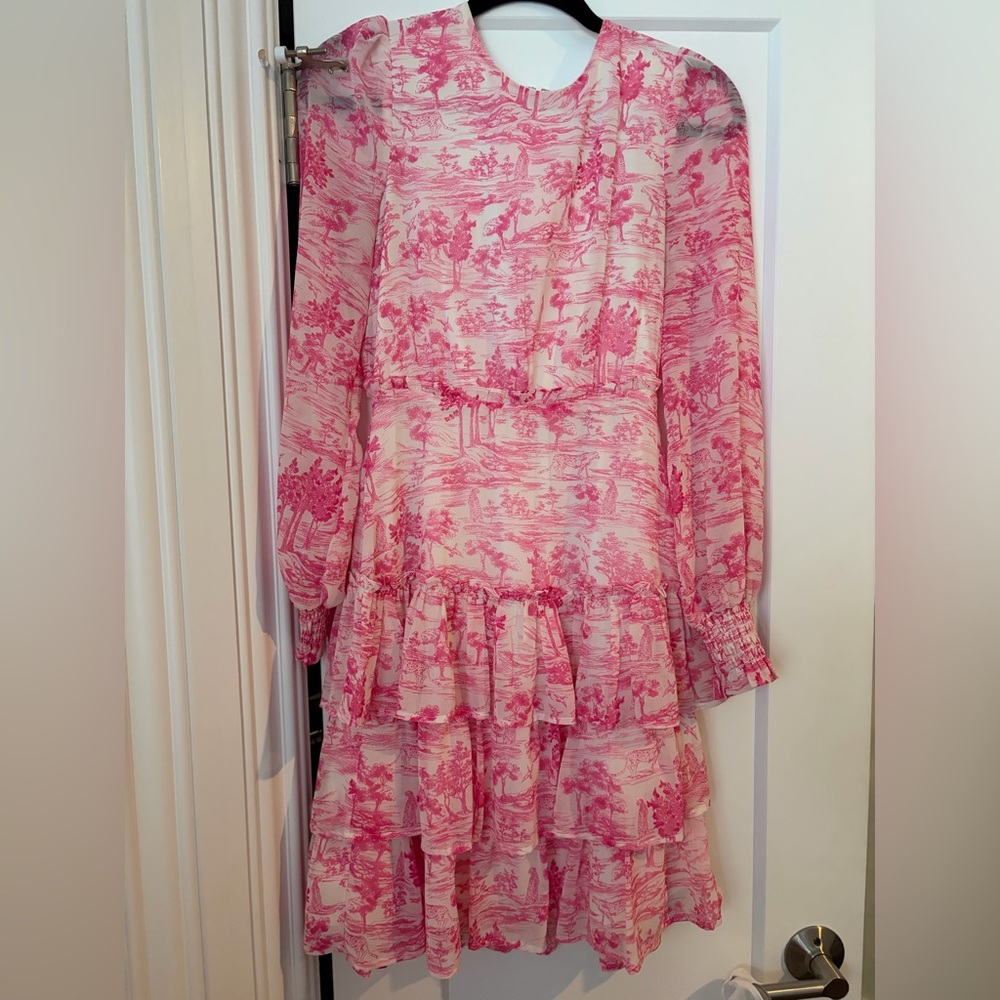 Aqua Pink and White Dress